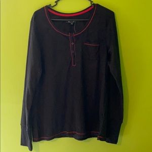 Ellen Tracy Fleece Pajama Top size large